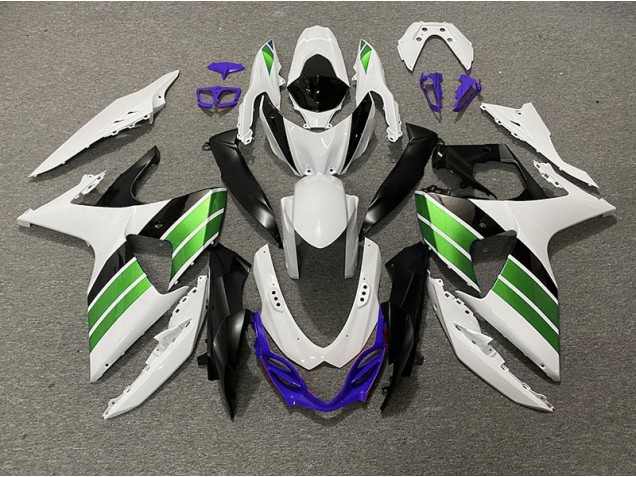 Gloss White Green Black and Purple 2009-2016 Suzuki GSXR 1000 Motorcycle Fairing