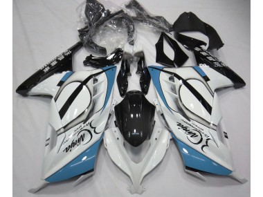 Gloss White & Light Blue 2013-2018 Kawasaki Ninja 300 Motorcycle Fairing