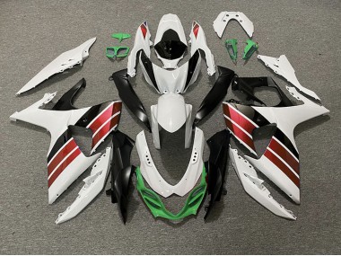 Gloss White Red Black and Green 2009-2016 Suzuki GSXR 1000 Motorcycle Fairing