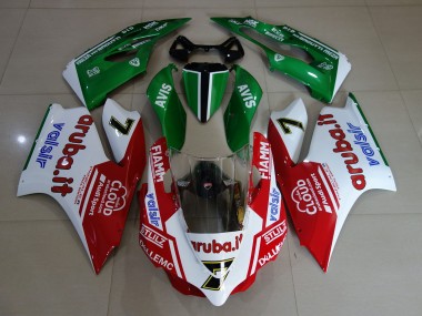 Gloss White / Red / Green 2011-2014 Ducati Ducati 1199 Motorcycle Fairing