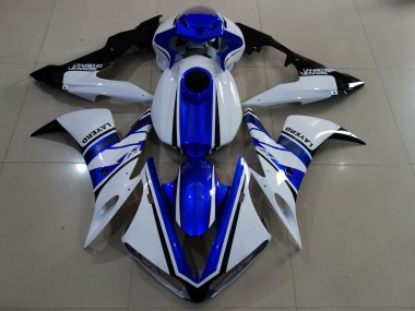 Gloss White and Blue 2004-2006 Yamaha R1 Motorcycle Fairing