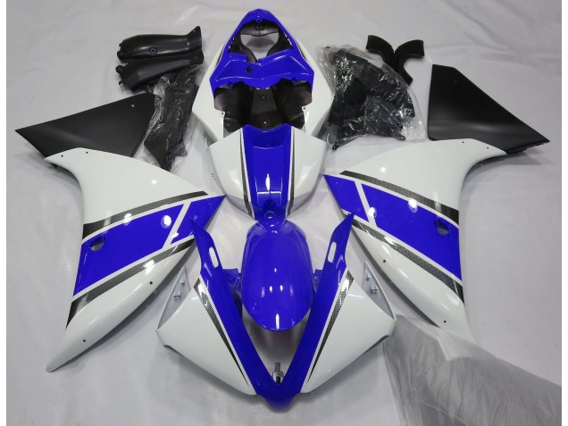 Gloss White and Blue 2009-2011 Yamaha R1 Motorcycle Fairing