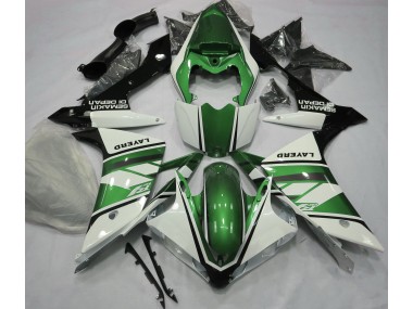 Gloss White and Green 2007-2008 Yamaha R1 Motorcycle Fairing