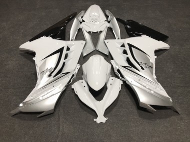 Gloss White and Silver 2013-2018 Kawasaki Ninja 300 Motorcycle Fairing