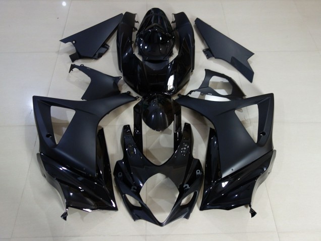 Gloss and Matte Black Plain 2007-2008 Suzuki GSXR 1000 Motorcycle Fairing