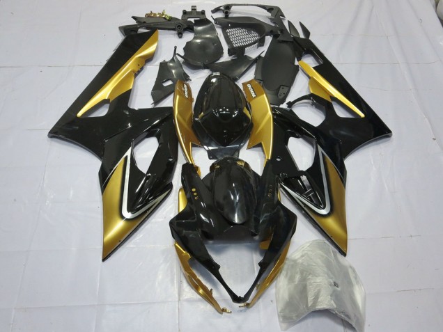 Gold and Black 2005-2006 Suzuki GSXR 1000 Motorcycle Fairing