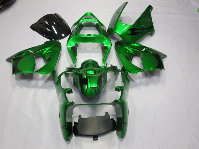 Green 2000-2002 Kawasaki ZX6R Motorcycle Fairing