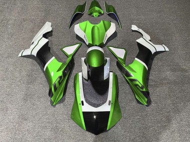 Green & Carbon Fiber Accents 2015-2019 Yamaha R1 Motorcycle Fairing