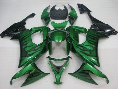 Green Flame 2008-2010 Kawasaki ZX10R Motorcycle Fairing