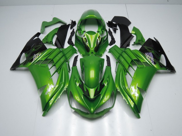 Green Flame 2012-2021 Kawasaki ZX14R Motorcycle Fairing