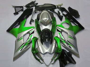 Green Silver and Black 2005-2006 Suzuki GSXR 1000 Motorcycle Fairing