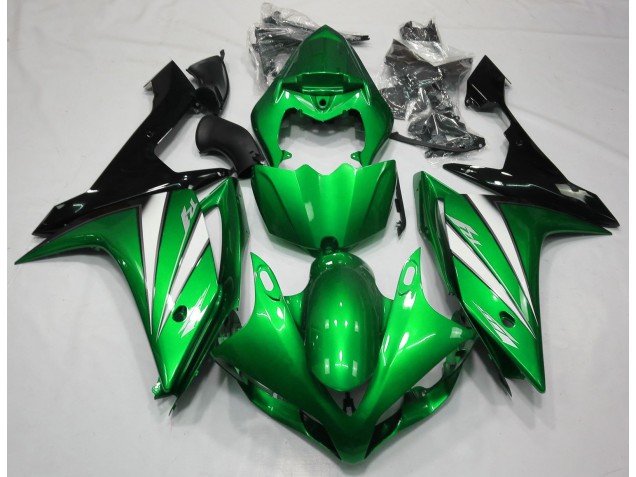 Green White and Black 2007-2008 Yamaha R1 Motorcycle Fairing