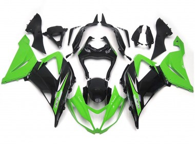 Green and Black Vibrant OEM Style 2013-2018 Kawasaki ZX6R Motorcycle Fairing