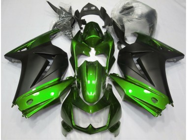 Green and Matte Black 2008-2012 Kawasaki Ninja 250 Motorcycle Fairing