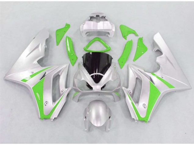 Green and Silver 2006-2008 Triumph Daytona 675 Motorcycle Fairing