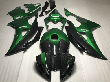 Green w Carbon Fiber Style 2008-2016 Yamaha R6 Motorcycle Fairing