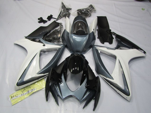 Grey and White 2006-2007 Suzuki GSXR 600-750 Motorcycle Fairing