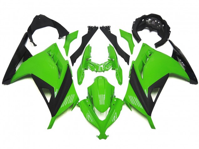 High Gloss Green and Black 2013-2018 Kawasaki Ninja 300 Motorcycle Fairing