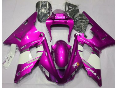 Hot Pink & White 2000-2001 Yamaha R1 Motorcycle Fairing