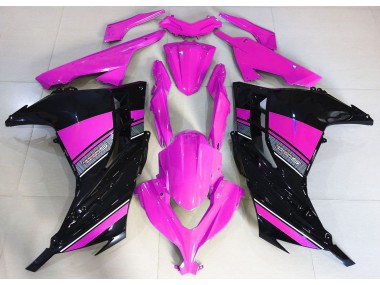 Hot Pink and Black 2013-2018 Kawasaki Ninja 300 Motorcycle Fairing