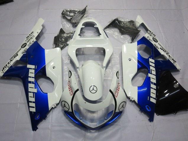 Jordan Blue and White 2000-2002 Suzuki GSXR 1000 Motorcycle Fairing