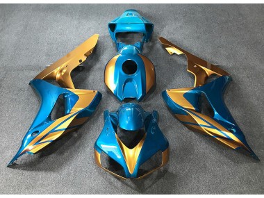 Light Blue & Gold 2006-2007 Honda CBR1000RR Motorcycle Fairing