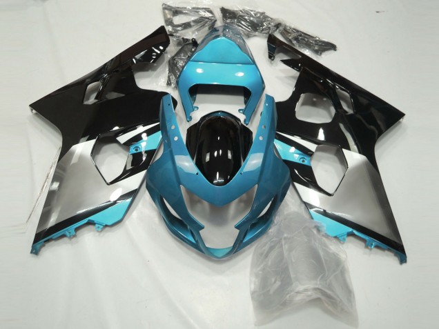 Light Blue Silver and Black 2004-2005 Suzuki GSXR 600-750 Motorcycle Fairing