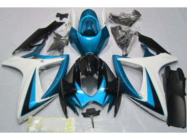 Light Blue & White 2006-2007 Suzuki GSXR 600-750 Motorcycle Fairing