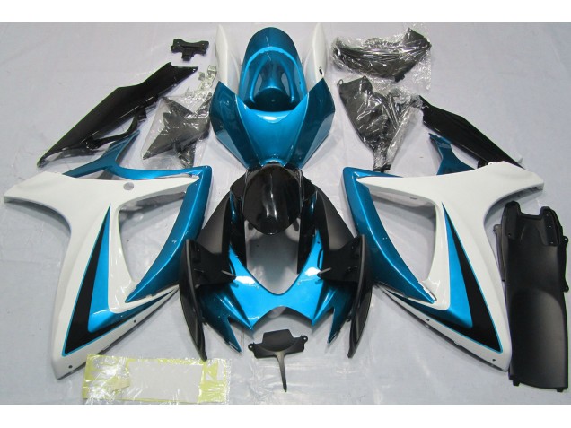 Light Blue & White 2006-2007 Suzuki GSXR 600-750 Motorcycle Fairing