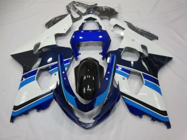 Light Blue White and Black 2004-2005 Suzuki GSXR 600-750 Motorcycle Fairing