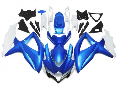 Light Blue and White Custom Style 2008-2010 Suzuki GSXR 600-750 Motorcycle Fairing