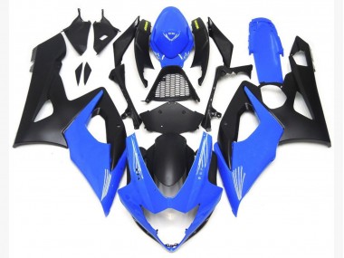 Light Gloss Blue and Matte Black Lowers 2005-2006 Suzuki GSXR 1000 Motorcycle Fairing