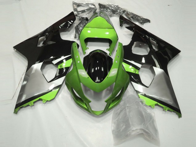 Light Green Silver and Black 2004-2005 Suzuki GSXR 600-750 Motorcycle Fairing