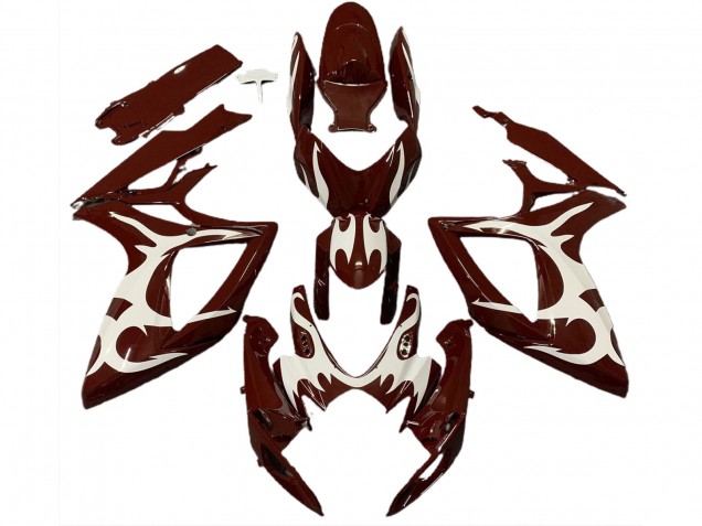 Maroon and White 2006-2007 Suzuki GSXR 600-750 Motorcycle Fairing