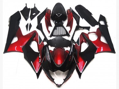 Maroon red and Gloss Black 2005-2006 Suzuki GSXR 1000 Motorcycle Fairing