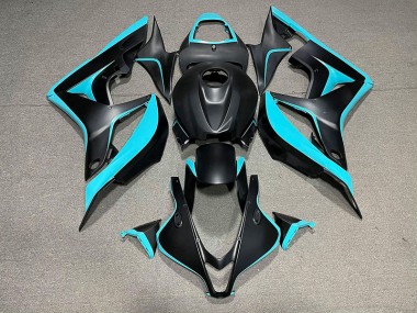 Matte Black & Cyan 2007-2008 Honda CBR600RR Motorcycle Fairing