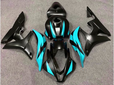 Matte Black & Cyan Design 2007-2008 Honda CBR600RR Motorcycle Fairing