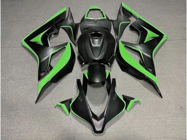 Matte Black & Green 2007-2008 Honda CBR600RR Motorcycle Fairing