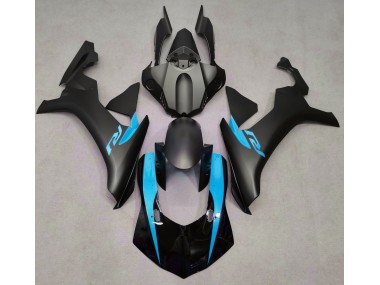 Matte Black & Light Blue 2015-2019 Yamaha R1 Motorcycle Fairing