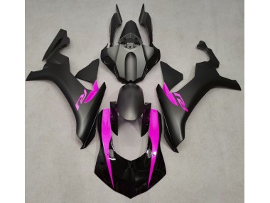 Matte Black & Pink 2015-2019 Yamaha R1 Motorcycle Fairing