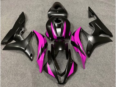 Matte Black & Pink Design 2007-2008 Honda CBR600RR Motorcycle Fairing