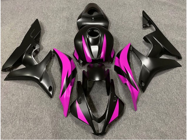 Matte Black & Pink Design 2007-2008 Honda CBR600RR Motorcycle Fairing