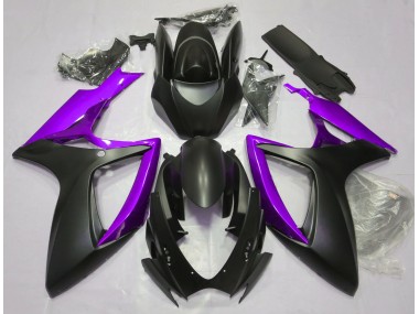 Matte Black & Purple 2006-2007 Suzuki GSXR 600-750 Motorcycle Fairing