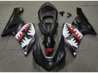 Matte Black Shark 2005-2006 Kawasaki ZX6R Motorcycle Fairing