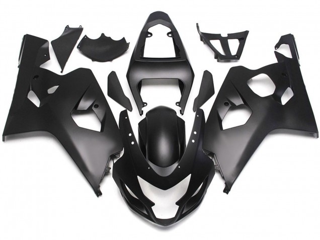 Matte Black Style with Red Decals 2004-2005 Suzuki GSXR 600-750 Motorcycle Fairing