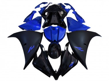 Matte Black and Blue 2012-2014 Yamaha R1 Motorcycle Fairing