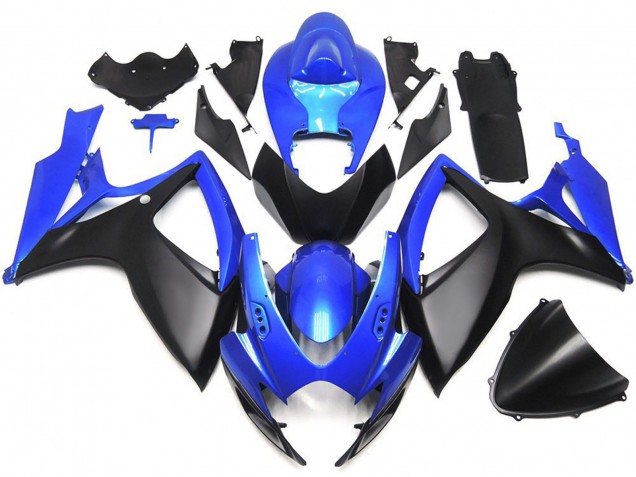 Matte Black and Blue OEM Custom Style 2006-2007 Suzuki GSXR 600-750 Motorcycle Fairing