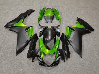 Matte Black and Green 2011-2024 Suzuki GSXR 600-750 Motorcycle Fairing