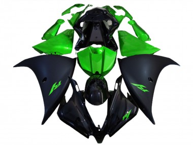 Matte Black and Green 2012-2014 Yamaha R1 Motorcycle Fairing