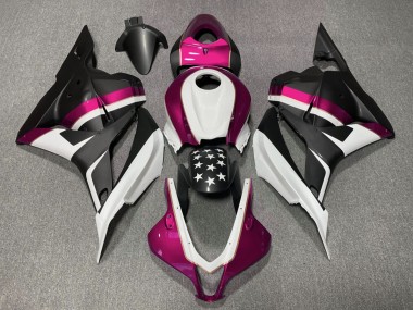 Matte Black and Pink Star 2009-2012 Honda CBR600RR Motorcycle Fairing